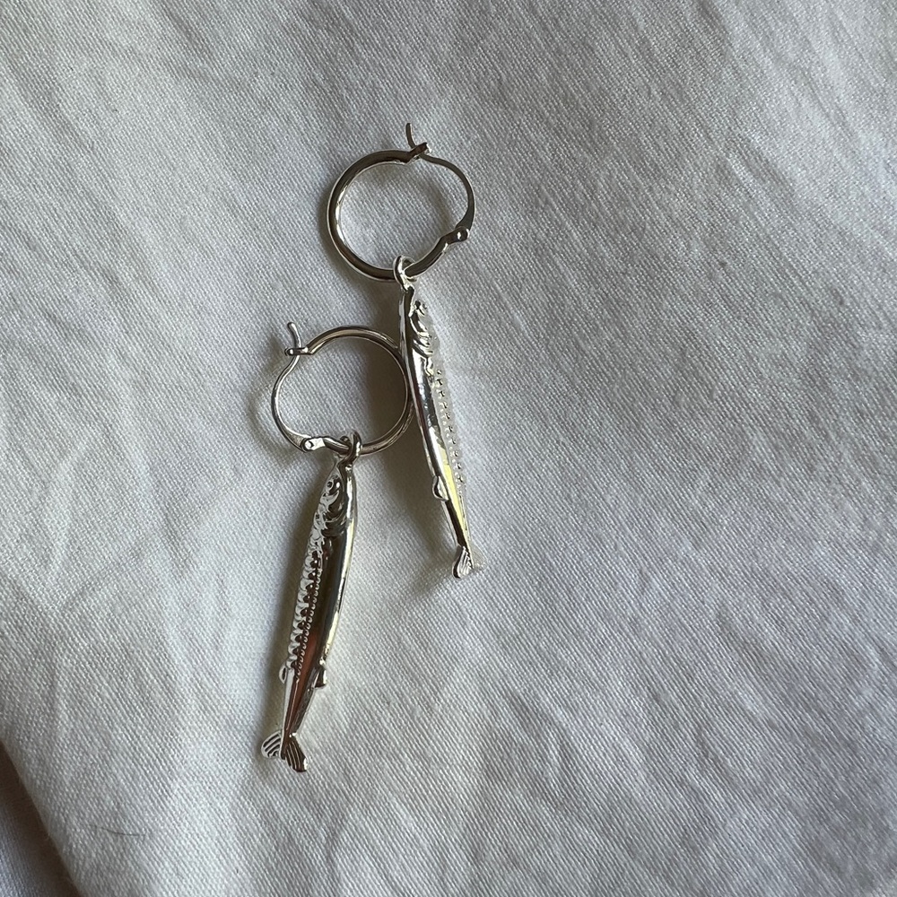 anchovy earrings silver